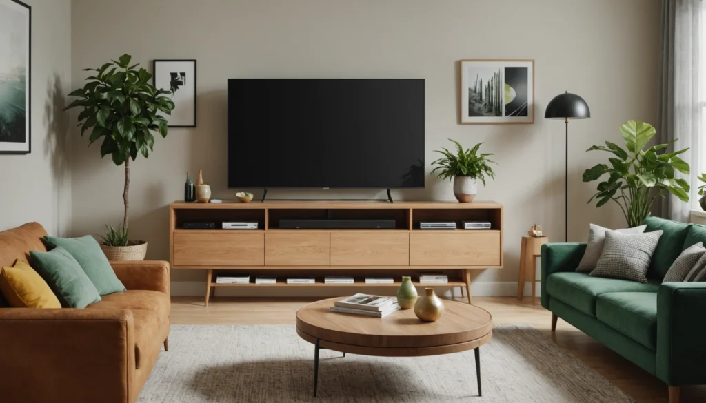 regal über fernseher dekorieren