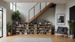 garderobe unter offener treppe