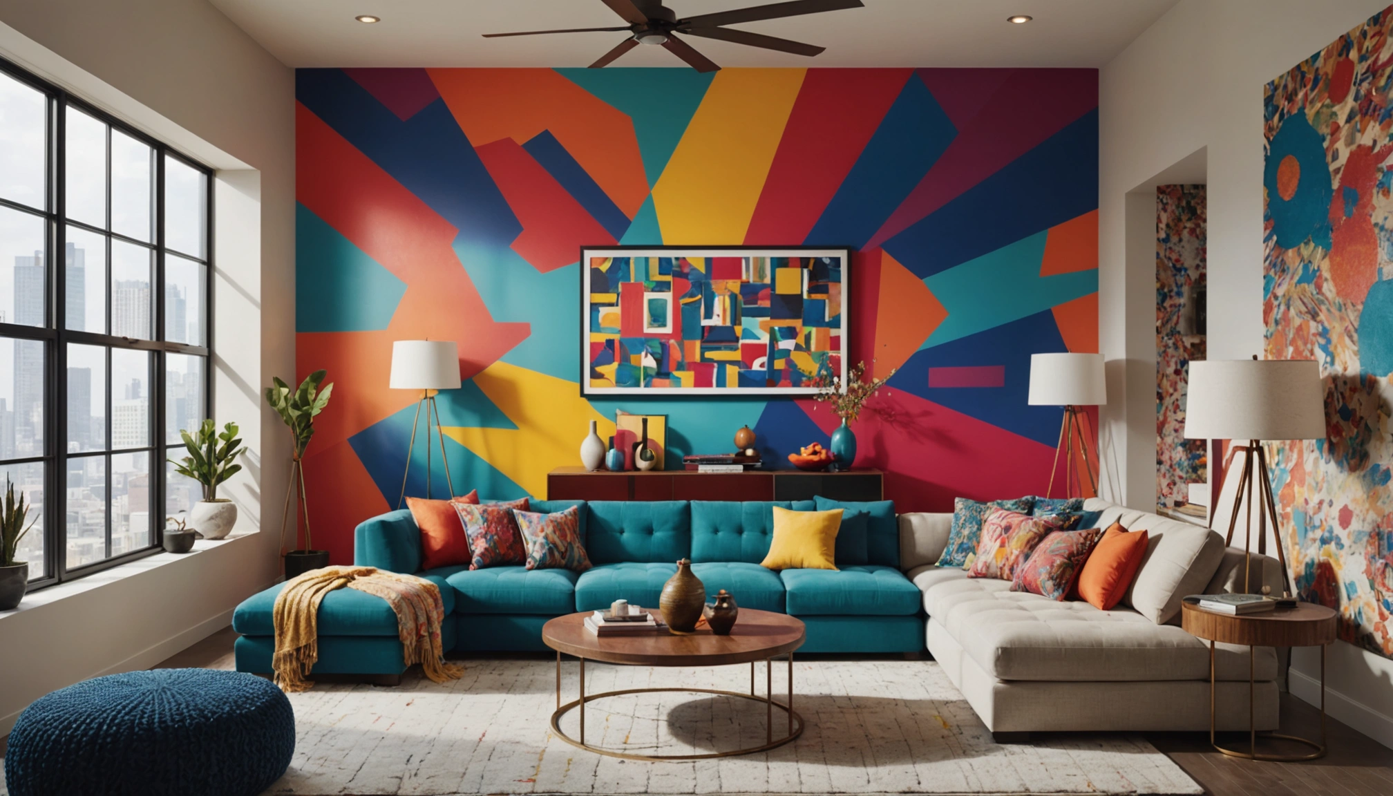 Kreative Idee: wand mit farbe gestalten